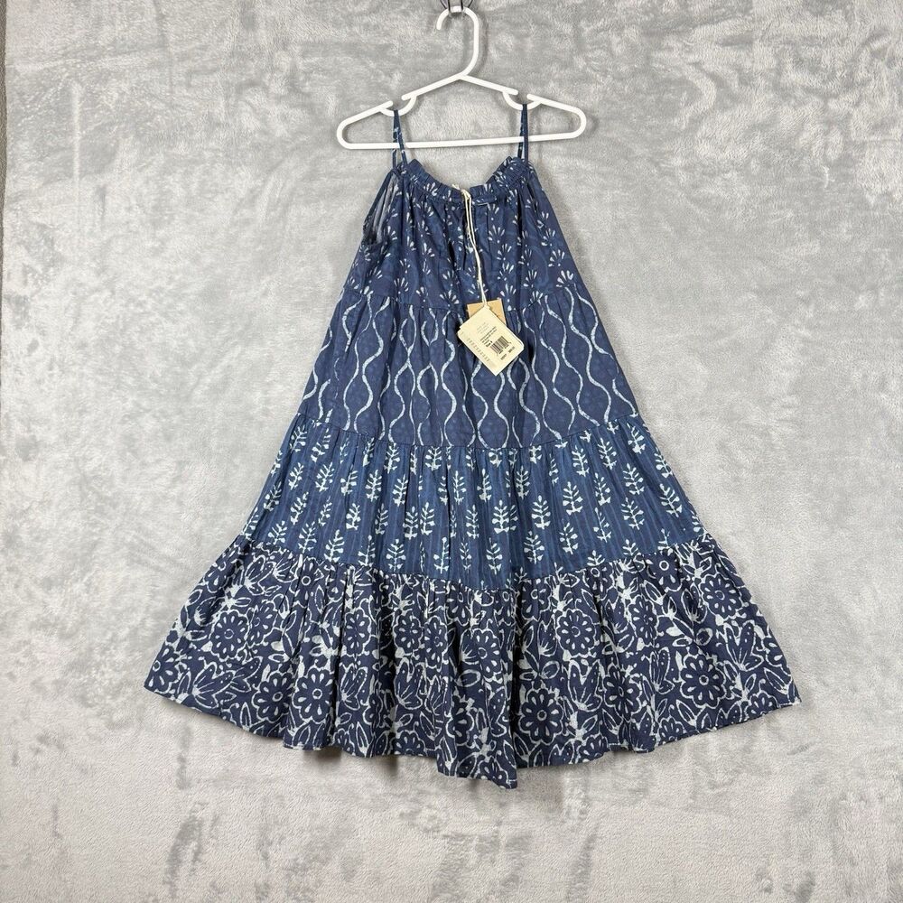 Faherty Kids Sun Chaser Maxi Dress Size 8 Cotton Beach Coastal Summer NWT